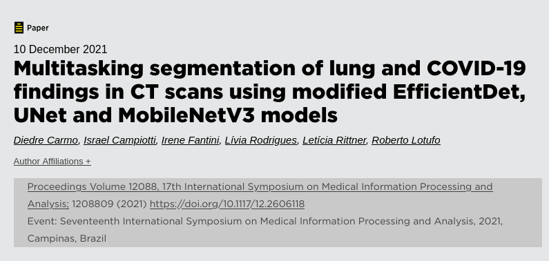 Multitasking segmentation of lung and COVID-19 findings in CT scans using modified EfficientDet, UNet and MobileNetV3 models